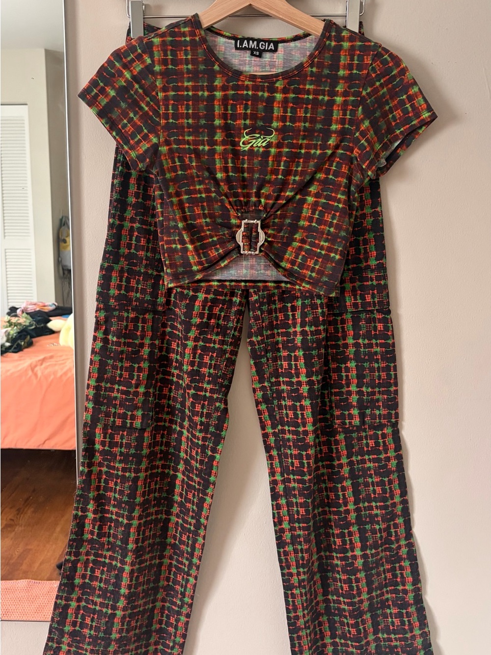 I.AM.GIA Plaid Cargo Pants Set